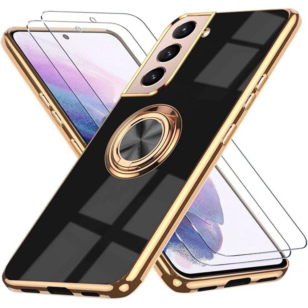 Samsung Galaxy S21 FE 5G Case,2 Screen Protector, Ring Holder Magnetic Stand